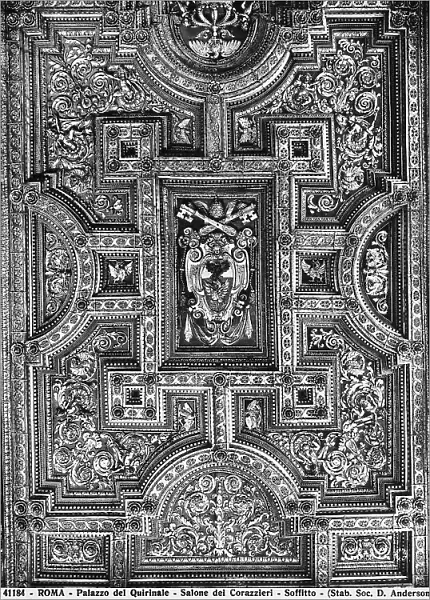 Ceiling of the Sala Regia or Salone dei Corazzieri, decorated by Giovanni Lanfranco and Agostino Tassi, in the Quirinal Palace, Rome