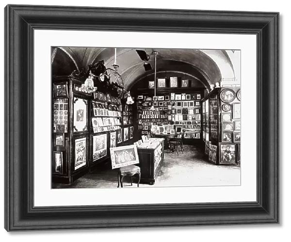 Photographic reproductions shop on the Arno embankment in Florence