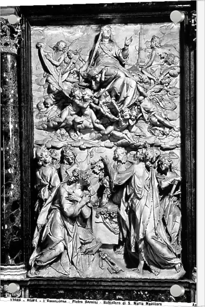 Assumption of the Virgin. High-relief of Pietro Bernini. Basilica of Santa Maria Maggiore, Rome