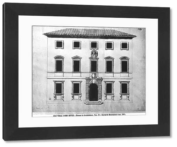 Study for a building faade; drawing by Bernardo Buontalenti. Gabinetto dei Disegni e delle Stampe, Uffizi Gallery, Florence