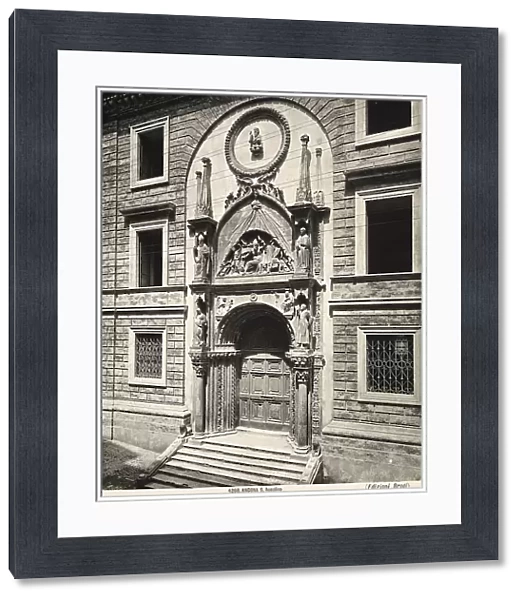 The Venetian-gothic portal of St. Augustine's Church, in Ancona. Work by Giorgio Orsini and Michele di Giovanni da Milano