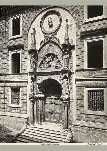 The Venetian-gothic portal of St. Augustine's Church, in Ancona. Work by Giorgio Orsini and Michele di Giovanni da Milano