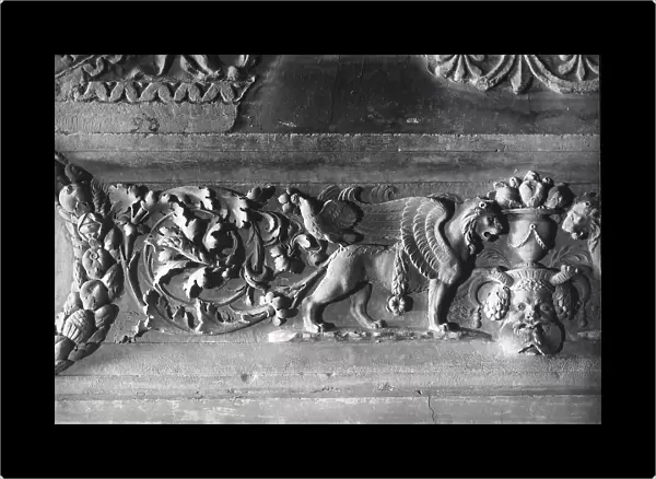 Detail of an ornate architrave, Lateran Museum, Rome. Today in Gregoriano Profano Museum (formerly Lateran Museum), Vatican Museums, Vatican City
