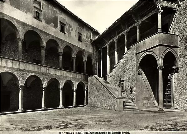 Courtyard of the Orsini Castle (now the Odescalchi Castle) in Bracciano