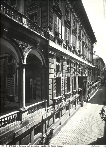 View of the faade of the City Hall or Doria Tursi, via Garibaldi, Genoa