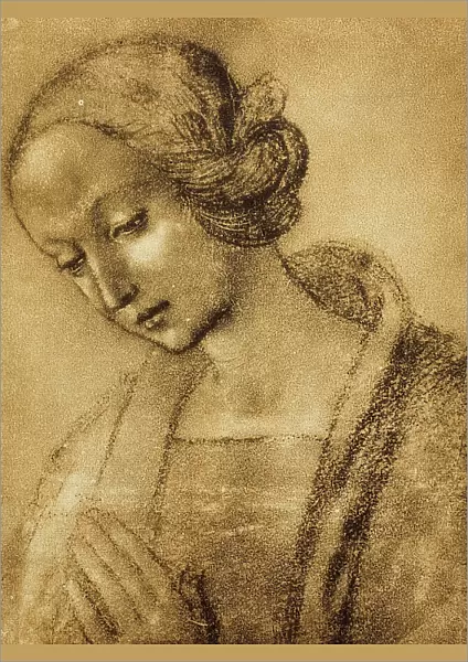 The Virgin, drawing by Raphael. Gabinetto dei Disegni e Stampe, Uffizi Gallery, Florence