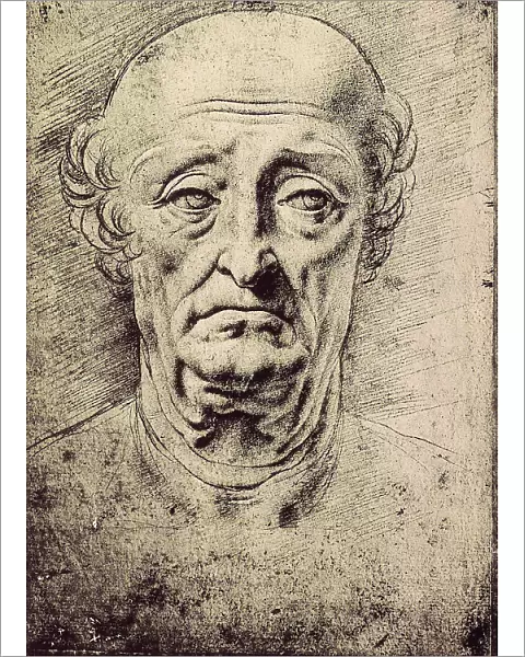 Portrait of old, drawing, Master of the Sforza Pala (formerly copy by Leonardo da Vinci), The British Museum, London