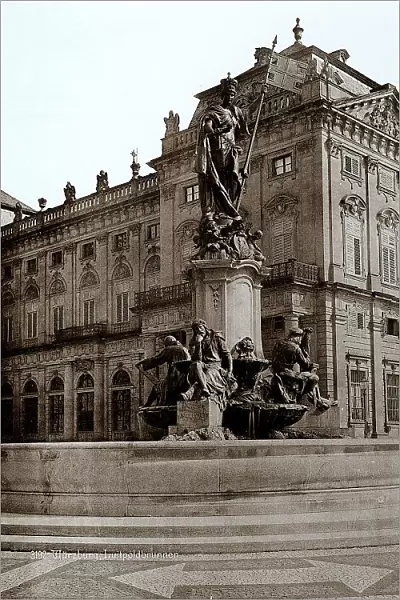 The Luitpoldbrunnen collocated in the Residenzplatz of Wrzburg