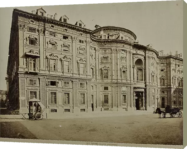 Tha faade of Palazzo Carignano in Turin, built by Guarino Guarini. The building, today houses the Academy of Sciences, the Egyptian Museum and the Sabauda Gallery