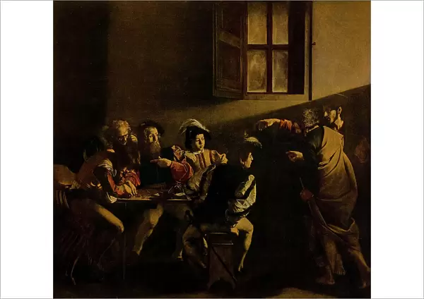 The Calling of St. Matthew, oil on canvas, Michelangelo Merisi known as Caravaggio (1570-1610), Contarelli Chapel, Church of St. Louis of France, Rome