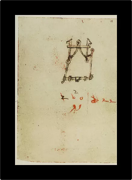 Drawing from the Codex Forster II, c.11r, by Leonardo da Vinci, housed in the Victoria and Albert Museum, London