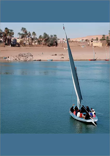 Upper Egypt boats, feluccas and ferries sailing between high and lower Egypt