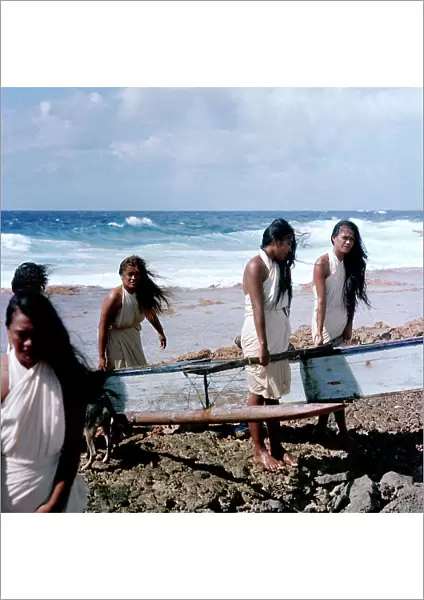 Society Islands. Leeward Islands. Raiatea. Female angler