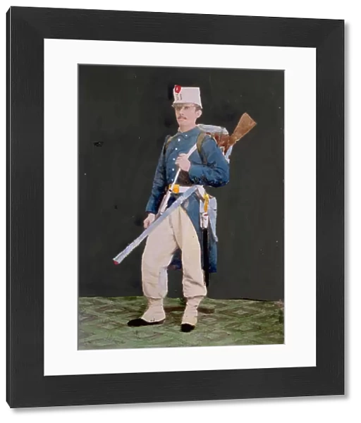 Full-length portrait of an italian army rifleman in uniform