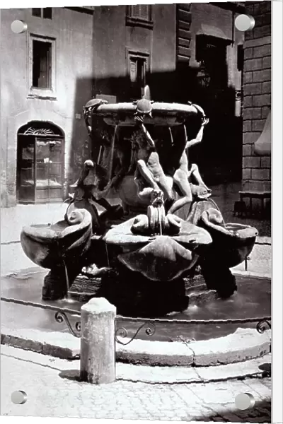 Close up of the Fountain of the Turtles in Rome