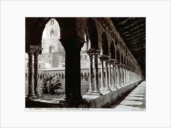 The colonnade in the cloister of the cathedral of Monreale