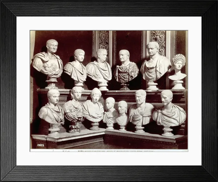 Framed Print : Busts of Roman Emperors in a room in the Capitoline Museums in Rome Framed Print : Busts of Roman Emperors in a room in the Capitoline Museums in Rome