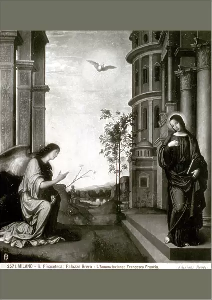 Painting by Francesco Francia of the Annunciation, in the Brera Gallery in Milan