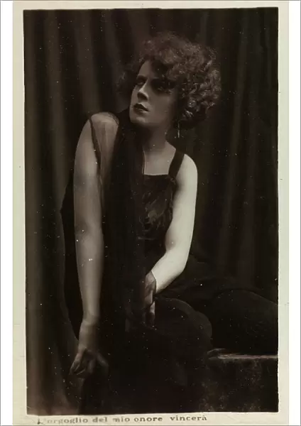 Portrait of a young woman, postcard