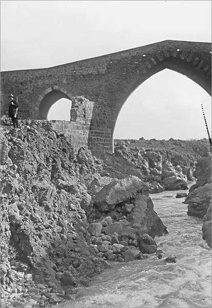 A man photographed near the so-called 'Bridge of the Saracens', between Adrano and Centuripe