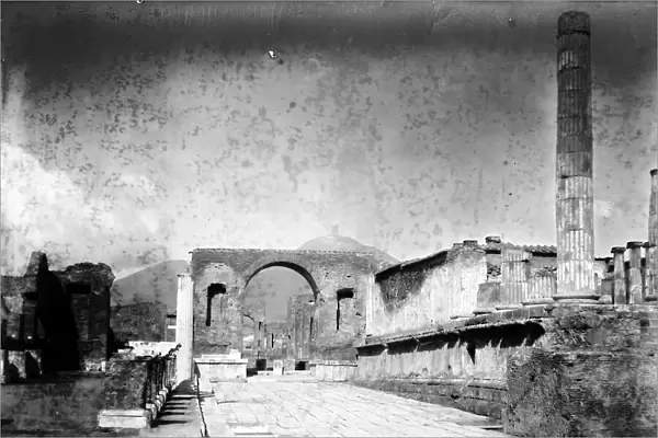 View of the excavations of Pompeii