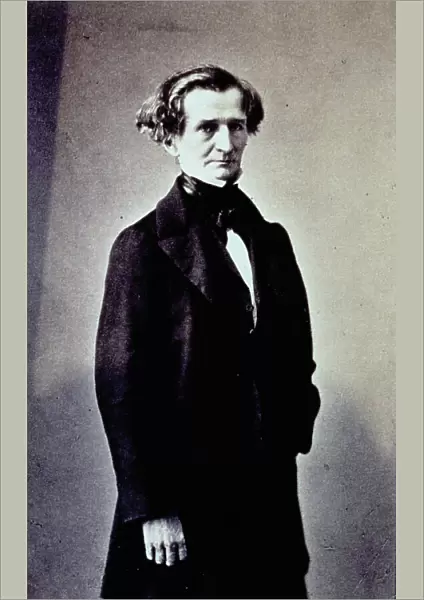 Three-quarter length portrait of the famous French musician Hector Berlioz in elegant clothing of the Romantic period