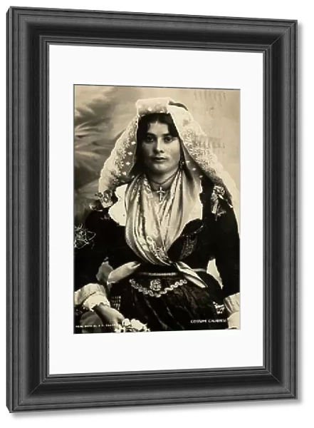 Portrait of a woman in traditional dress Calabria