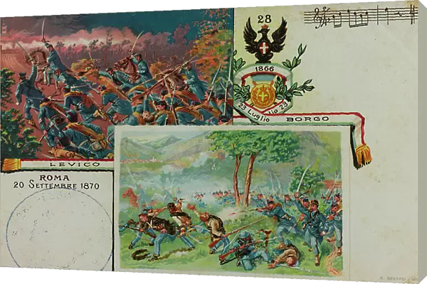 Postcard commemorating the 28 Regiment in the Battle of Borgo and Levico
