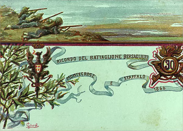 Postcard commemorating the 30 Sharpshooters Battalion