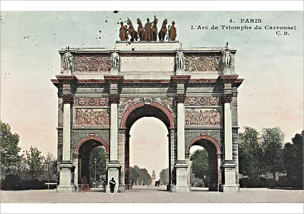Triumphal Arch in Paris, postcard