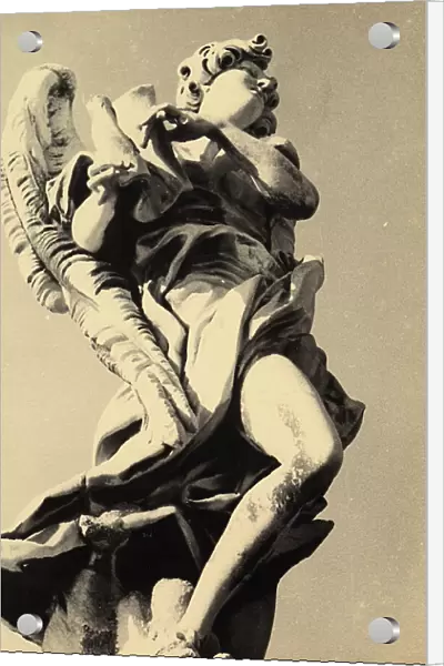 Angel with scroll located on the Sant'Angelo Bridge in Rome. The work is by Giulio Cartari and is a copy of the Bernini original