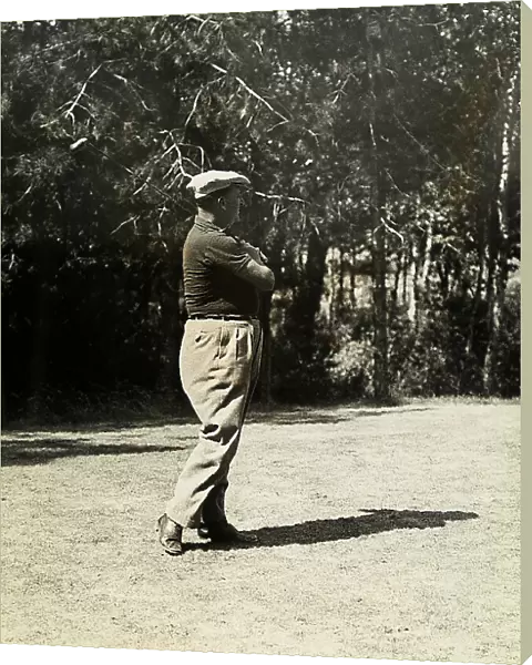 The golfer R. Le Quellec photographed during a shot