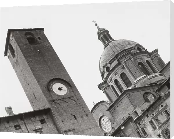 The dome of the Church of Sant'Andrea and the Torre della Gabbia in Mantua