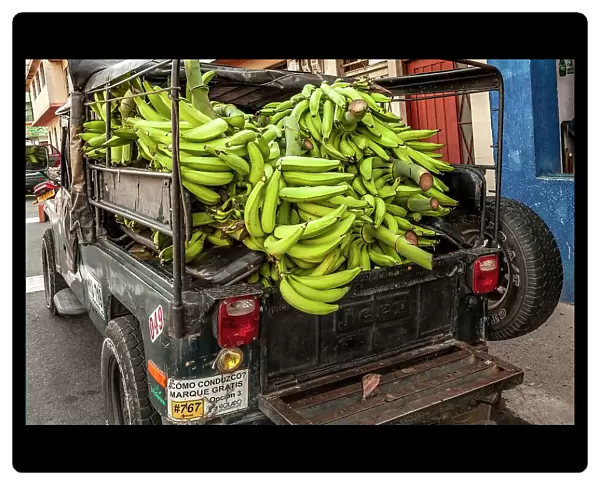 Colombia, Caldas, Chinchina, Jeep Willys with Load of Plantains