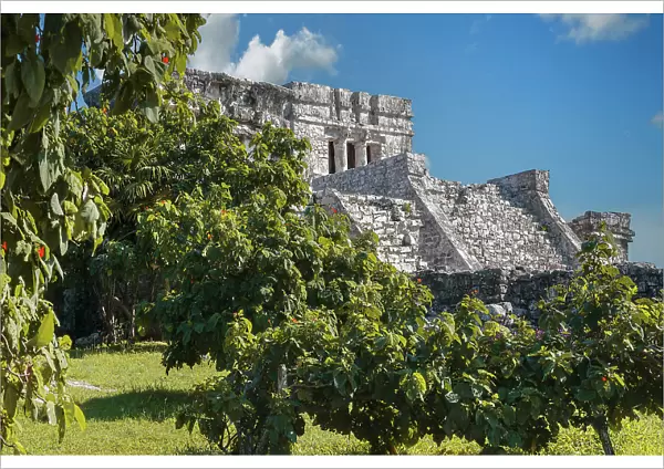 Mexico, Quintana Roo, Tulum, Mayan ruins, Pyramid El Castillo