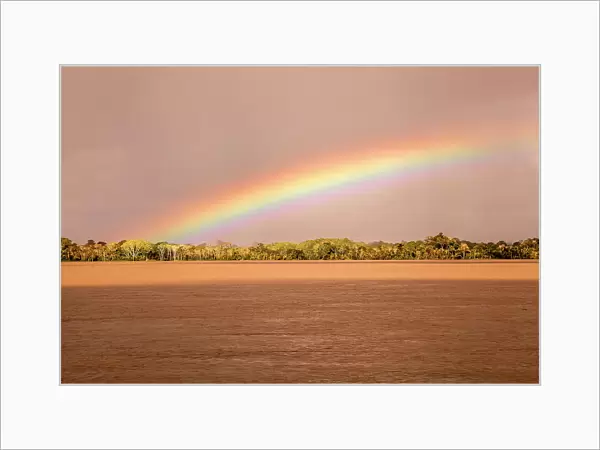 Brazil, Amazons, rainbow over Amazon river