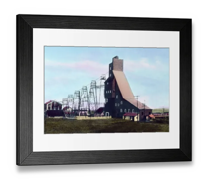 Framed Print : Print of a coal mine shaft installation Framed Print : Print of a coal mine shaft installation