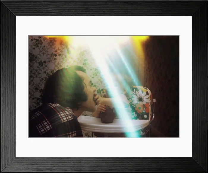 Framed Print : Young Boy Feeding Dad Chocolate Print Framed Print : Young Boy Feeding Dad Chocolate Print