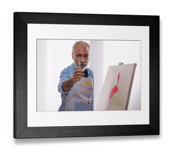 Framed Print : Print of an Old Man Holding a Paintbrush