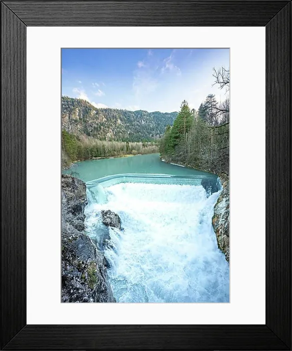 Framed Print : Lech Falls Evening Print, Fuessen Bavaria Germany Framed Print : Lech Falls Evening Print, Fuessen Bavaria Germany