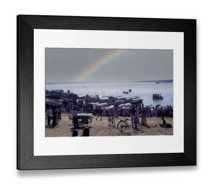 Framed Print : Ganges River Boats Print