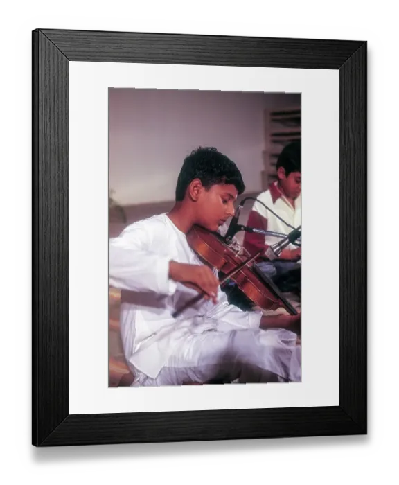 Framed Print : Kerala Boy Playing Violin Print Framed Print : Kerala Boy Playing Violin Print