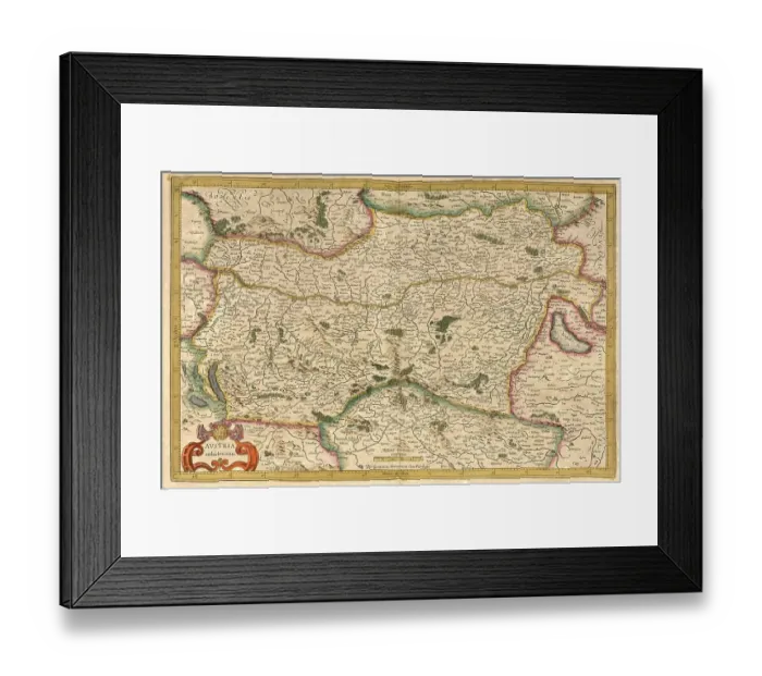 Framed Print : Digitally restored reproduction of 1623 Atlas Print, Austria Framed Print : Digitally restored reproduction of 1623 Atlas Print, Austria