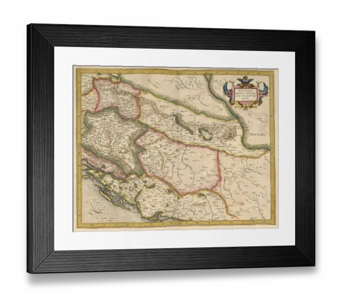 Framed Print : Digitally restored Print of Sclavonia from 1623 Atlas by Gerhard Mercator Framed Print : Digitally restored Print of Sclavonia from 1623 Atlas by Gerhard Mercator