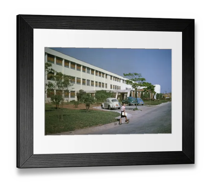 Framed Print : VW Beetle parked outside university building, Sao Paulo, Brazil, 1962 Print Framed Print : VW Beetle parked outside university building, Sao Paulo, Brazil, 1962 Print