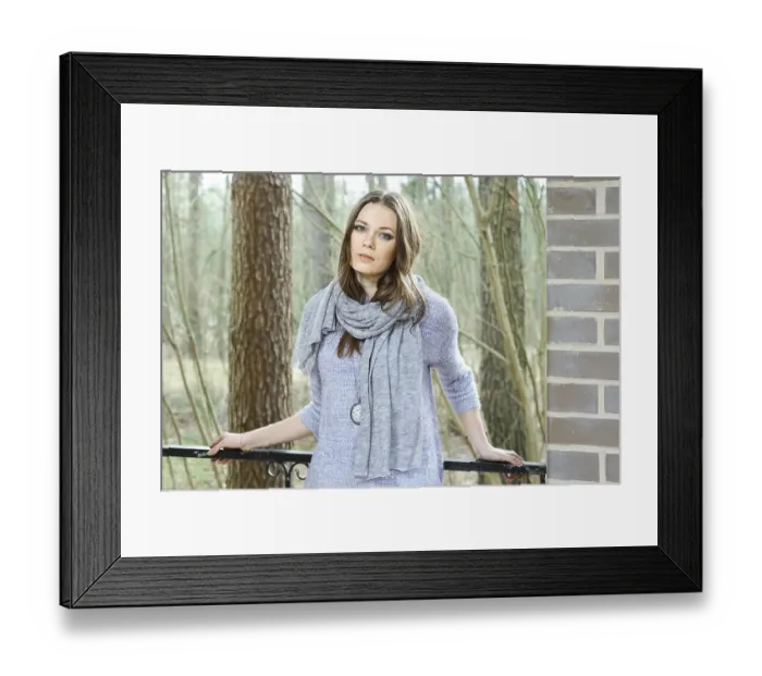 Framed Print : Attractive Lady in Forest Balcony Print Framed Print : Attractive Lady in Forest Balcony Print