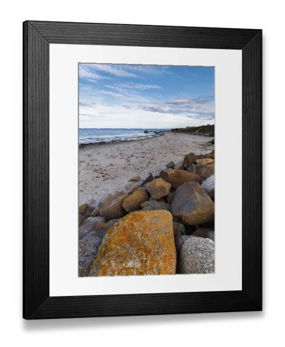 Framed Print : Coastal Defence Print, Carne Beach, Ireland Framed Print : Coastal Defence Print, Carne Beach, Ireland