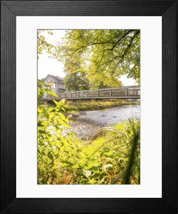 Framed Print : River with Bridge Print, Nagold, Germany Framed Print : River with Bridge Print, Nagold, Germany