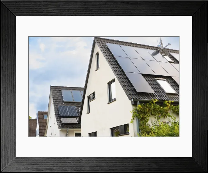 Framed Print : Solar Panels on a Detached House in Essen, Germany Print Framed Print : Solar Panels on a Detached House in Essen, Germany Print