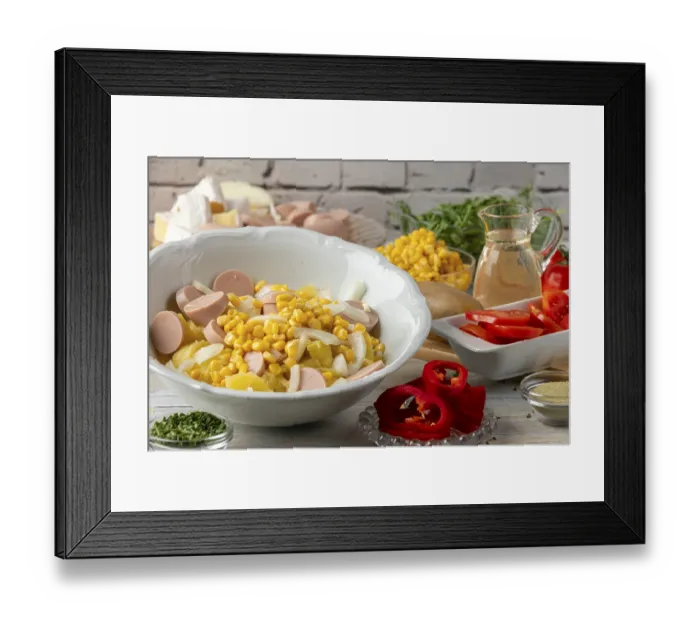 Framed Print : Potato and Sausage Bowl Print Framed Print : Potato and Sausage Bowl Print